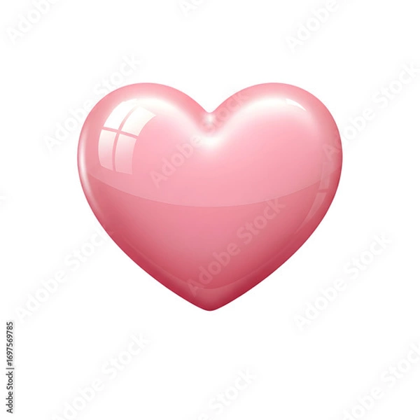 Fototapeta Glossy pink heart shape on a black background