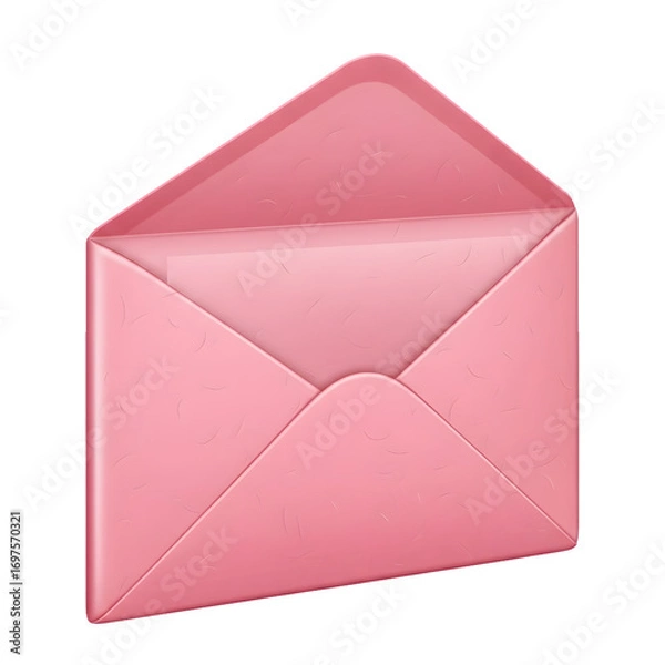 Fototapeta Open pink envelope on a black background