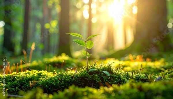 Fototapeta 美しい森の中