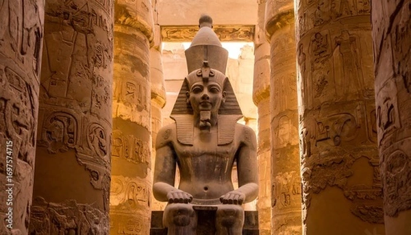 Obraz Ancient Egyptian statue in a temple