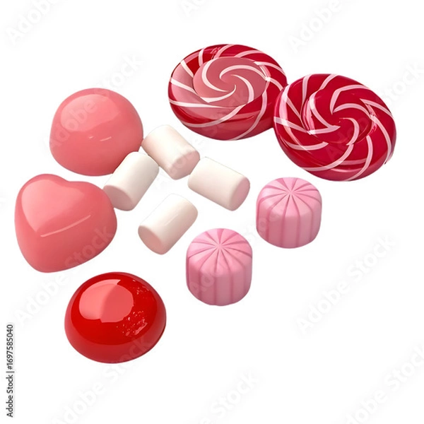 Fototapeta Assorted Sweets Collection isolated on a transparent background