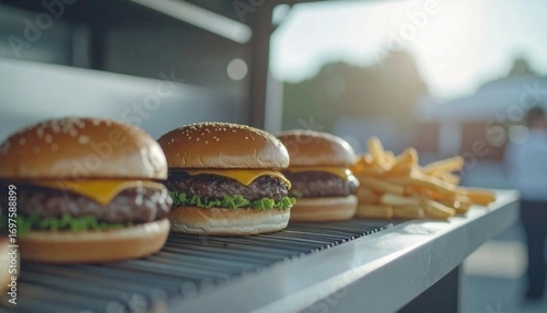 Fototapeta フードカーでハンバーガー