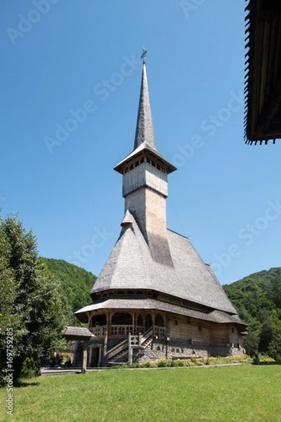 Fototapeta July 9th, 2017 - Barsana wooden monastery, Maramures, Romania. Barsana monastery is one of the main point of interest in Maramures area.