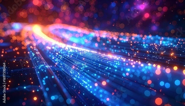 Fototapeta Abstract energetic swirling light trails