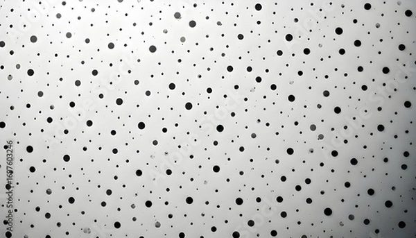Fototapeta White background with black polka dot pattern that fills the entire section