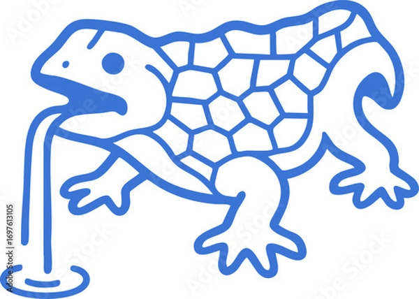 Obraz 스페인 바르셀로나의 가우디 건축물 구엘공원 도마뱀 분수 아이콘