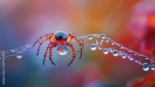 Fototapeta spider on a web
