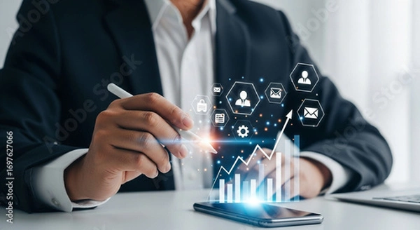 Fototapeta Leveraging Technology for Business Growth and Data Analysis Excellence