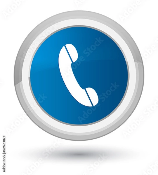 Fototapeta Phone icon prime blue round button