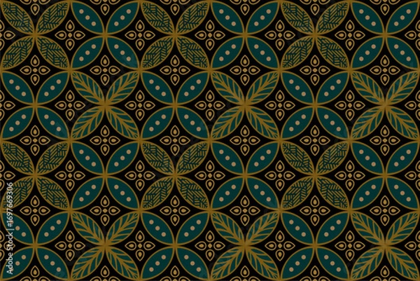 Fototapeta Beautiful and elegant vector modern traditional Javanese ethnic batik pattern template.