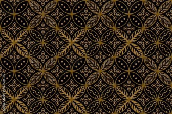 Fototapeta Beautiful and elegant vector modern traditional Javanese ethnic batik pattern template.