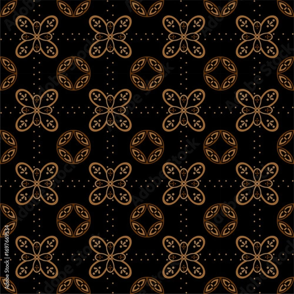 Fototapeta Beautiful and elegant vector modern traditional Javanese ethnic batik pattern template.