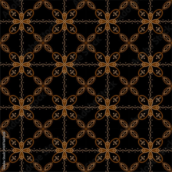 Fototapeta Luxurious and elegant vector modern Javanese traditional ethnic batik pattern template
