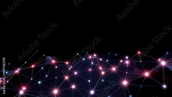 Obraz futuristic digital network with interconnected nodes