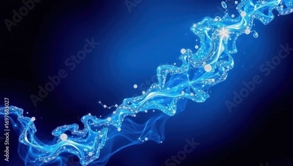 Obraz Futuristic glowing DNA strand with digital effects