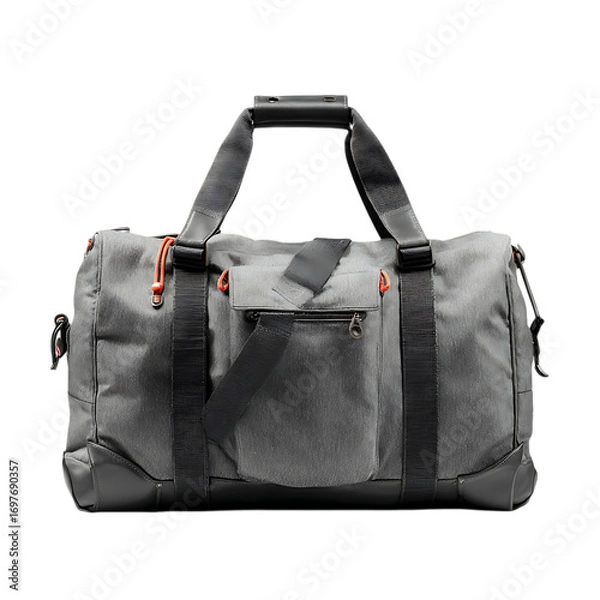 Fototapeta Gray duffel bag with subtle details displayed png