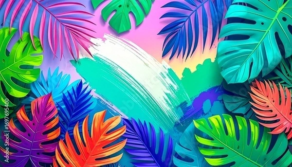 Obraz seamless pattern with colorful feathers