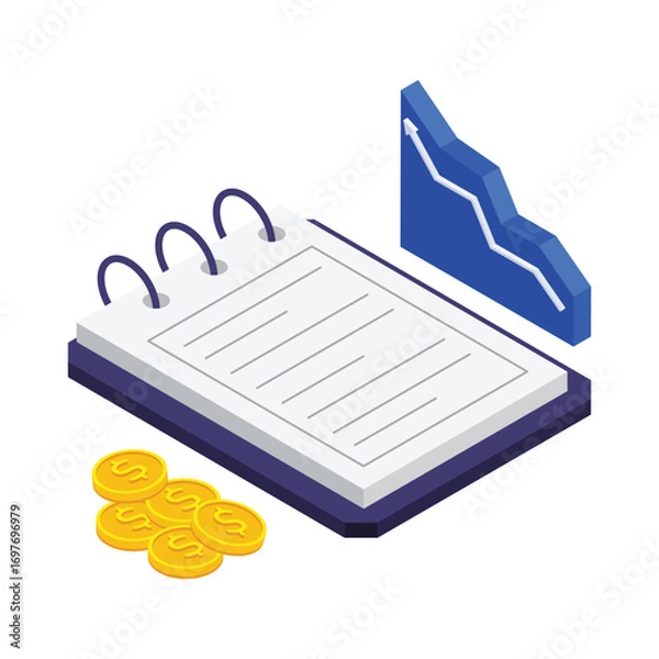 Fototapeta Cosmic Financial Universe isometric vector illustration.