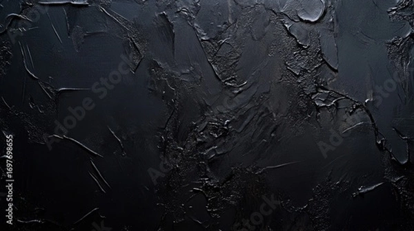 Fototapeta Dark textured surface in studio flat lay during daytime