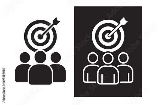 Fototapeta Aiming for Success: This graphic encapsulates the essence of teamwork and achieving goals, perfect for business and motivational materials.