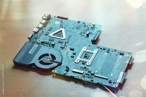 Fototapeta ノートパソコンから取り出した電子基盤