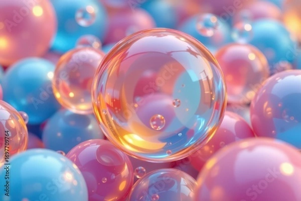 Fototapeta Vibrant Bubbles Aerial Display