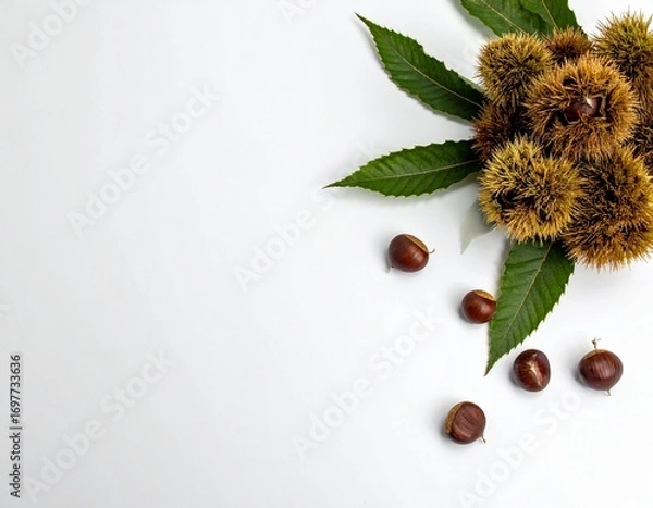 Obraz 毬栗と栗とスペース