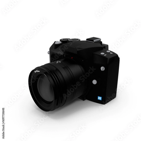Fototapeta Modern 16 MP DSLR style camera isolated for photography design projects