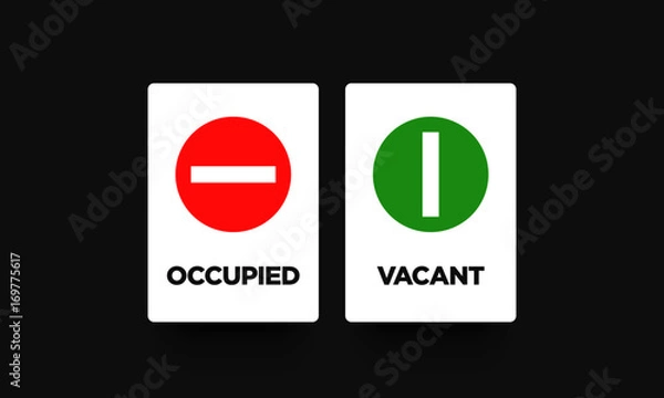 Fototapeta Occupied and Vacant Sign Flat Style Modern Design