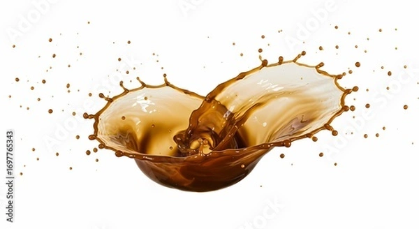 Obraz Dynamic Cola Splash Brown Liquid Crown Splash Beverage Photography Refreshing Drink Commercial Use