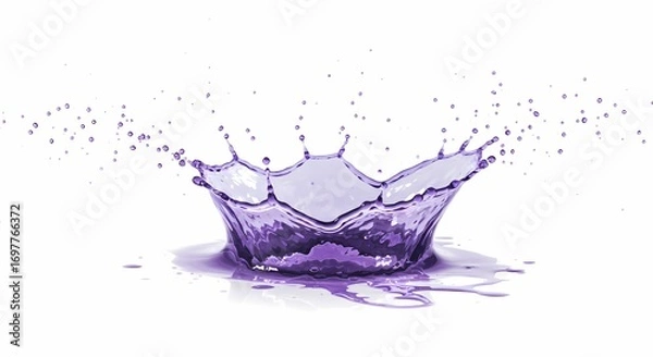 Obraz Purple Liquid Splash Dynamic Water Crown