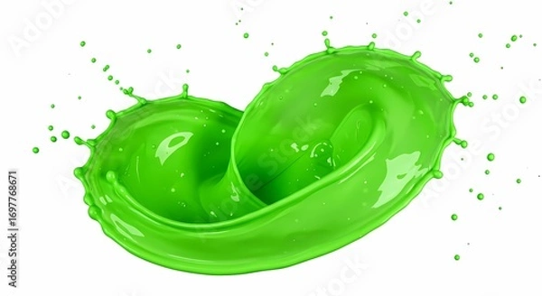 Obraz Vibrant Green Liquid Splash Abstract Art Background Texture