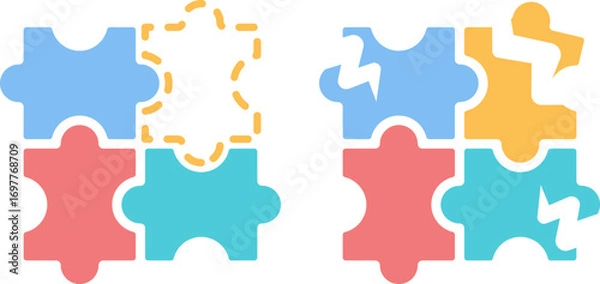 Fototapeta 脆弱性を表すパズル