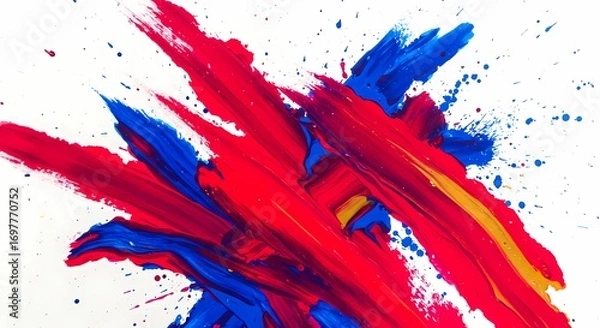 Obraz Vibrant Red and Blue Color Explosion Abstract Art Background