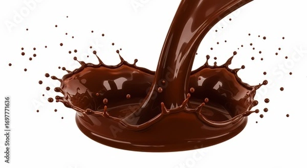 Obraz Rich Chocolate Pour Delicious Texture and Splash