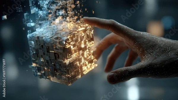 Fototapeta Motivational Cube Flip Data to Fate