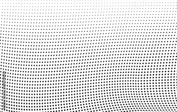 Fototapeta Abstract halftone wave dotted background. Halftone  grunge pattern with square.  Vector halftone modern pop art twisted texture for poster, cover, business card, postcard, art label layout, sticker.
