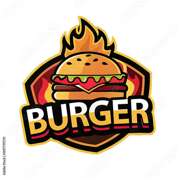 Fototapeta Burger Logo Art Design