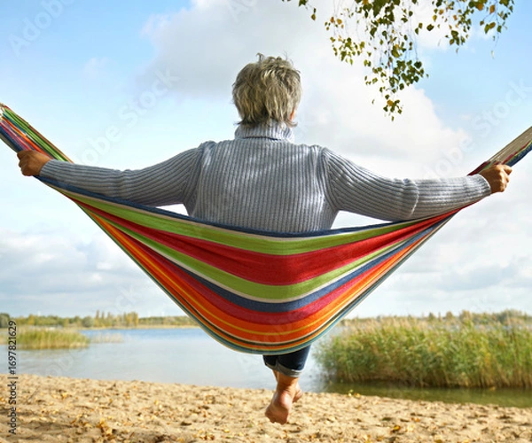 Fototapeta Autumn Calm: Relaxing in a Hammock