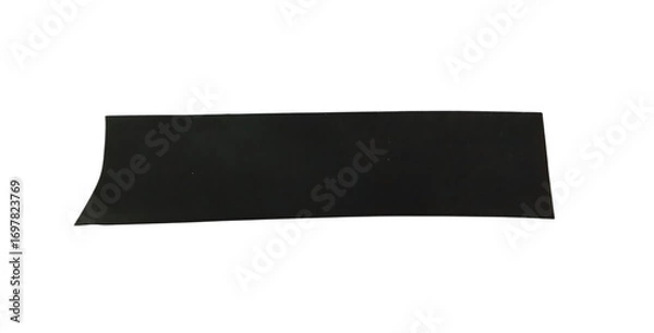 Fototapeta Black rectangle silhouette with curved edge on black background shape