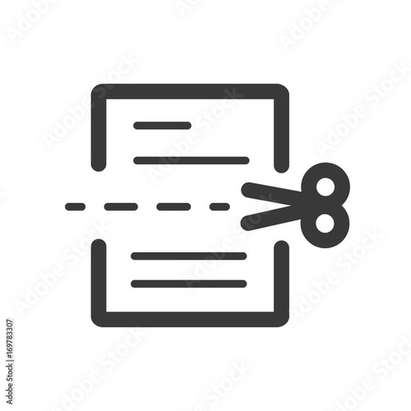 Obraz office paper and scissors  line icon