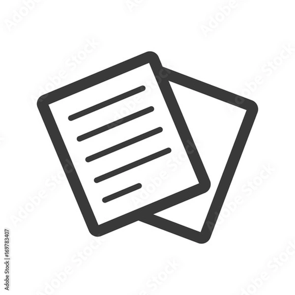 Obraz office two paper line icon