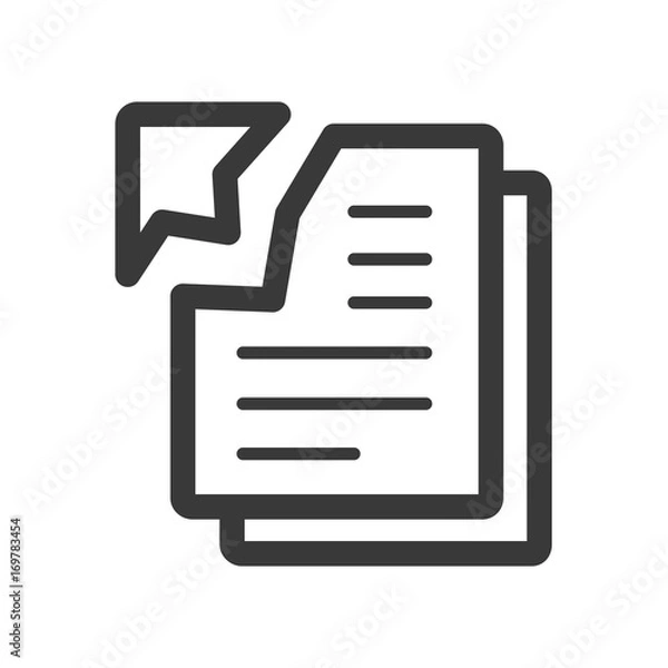 Obraz office two torn paper line icon