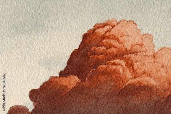 Obraz Watercolor cloudscape, muted hues