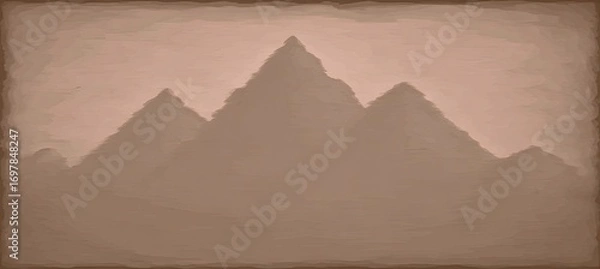 Obraz Misty, muted mountains in a sepia-toned landscape