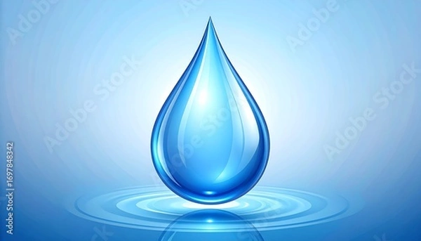 Obraz Blue water drop on ripples