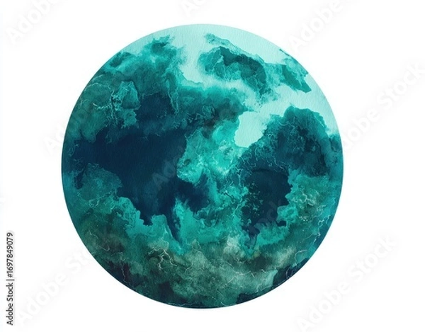 Obraz Azure sphere, Earth-like planet, textured