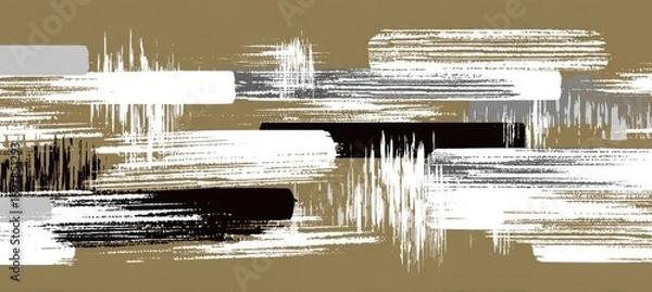 Obraz Abstract horizontal brushstrokes in shades of beige, white, black, and gray