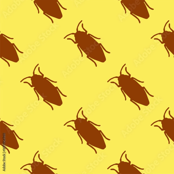 Fototapeta beetle bug seamless pattern vector illustration
