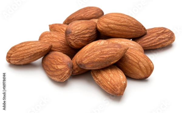 Obraz almond nuts isolated on white background close up